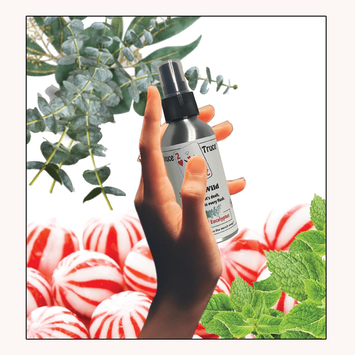 Deuce Truce - Before You Poo Toilet Spray - Peppermint Eucalyptus - 4 fl oz - Strong, Effective, Easy To Use - Scent, Deuces Wild - Peppermint