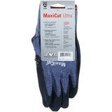 ATG 44-3745T/XL Maxicut Ultra, Blue Engineered Yarn Shell, Blk Microfoam Nitrile Grip, Tagged Blue XL