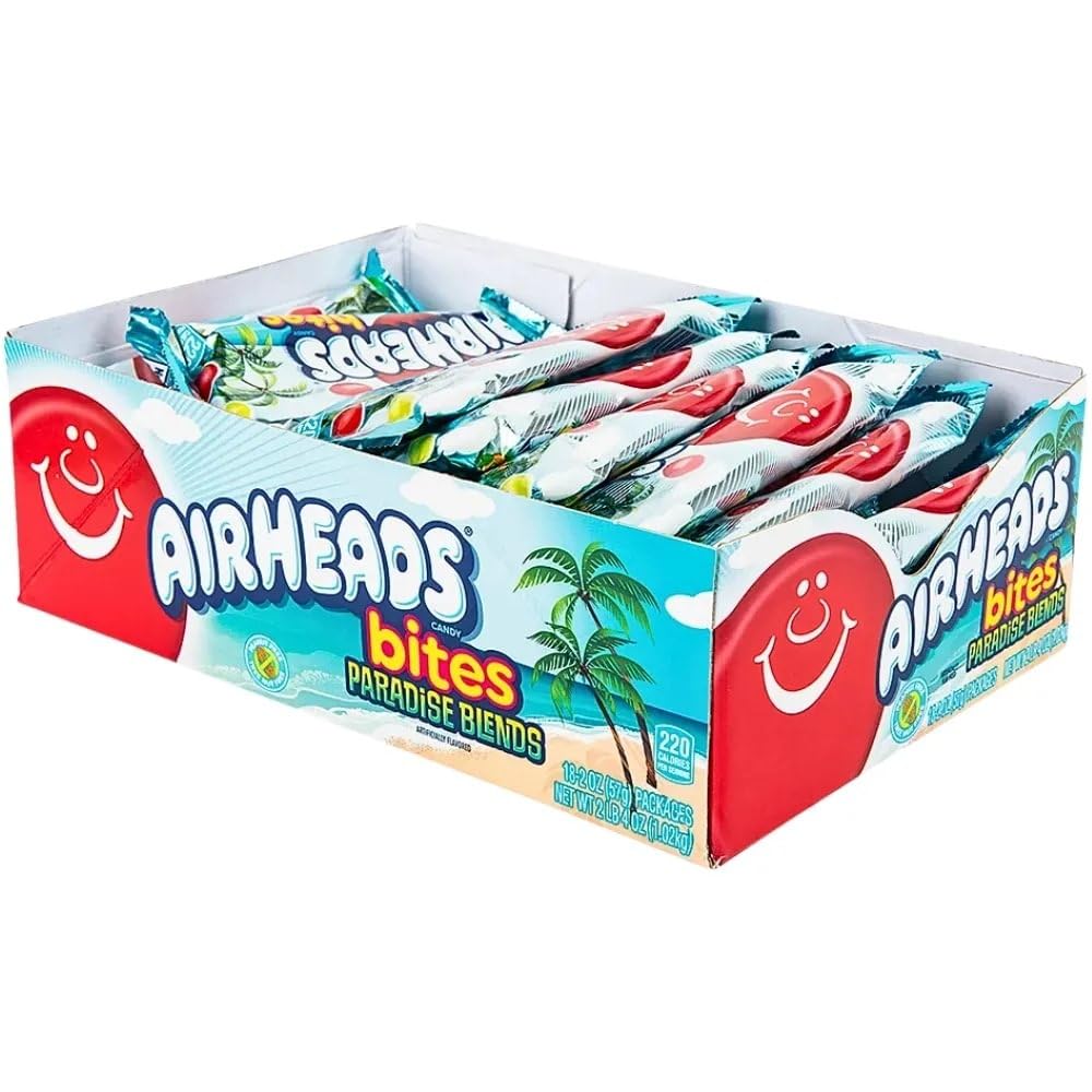 Airheads Candy Bites, Paradise Blends Flaovr, Non Melting, Party, Concessions, Office, 2 Ounce (Pack of 18)