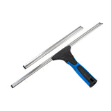 Unger Professional Connect and Clean 18” EZ Change Window and Glass Cleaning Squeegee, Large and Small Windows, Rubber Blade Tool for Streak-Free