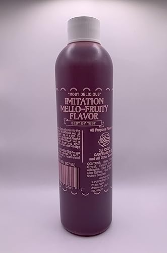 Superior Flavors MELLO-FRUITY | Cooking and Baking Flavoring | Delicious Substitute for Vanilla Extract | Water Based, and Alcohol Free | 8oz Bottle…