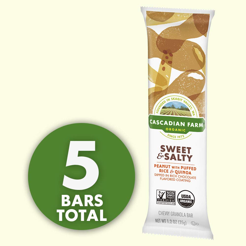 Cascadian Farm Organic Peanut with Puffed Rice & Quinoa Sweet & Salty Chewy Granola Bars 5-1.2 oz. Bars
