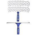 ITTAHO Squeegee and Microfiber Scrubber Combo for Window,Car Windshield,Shower Glass Door Cleaning-Swivel Style(Extension Pole Sold Separately)