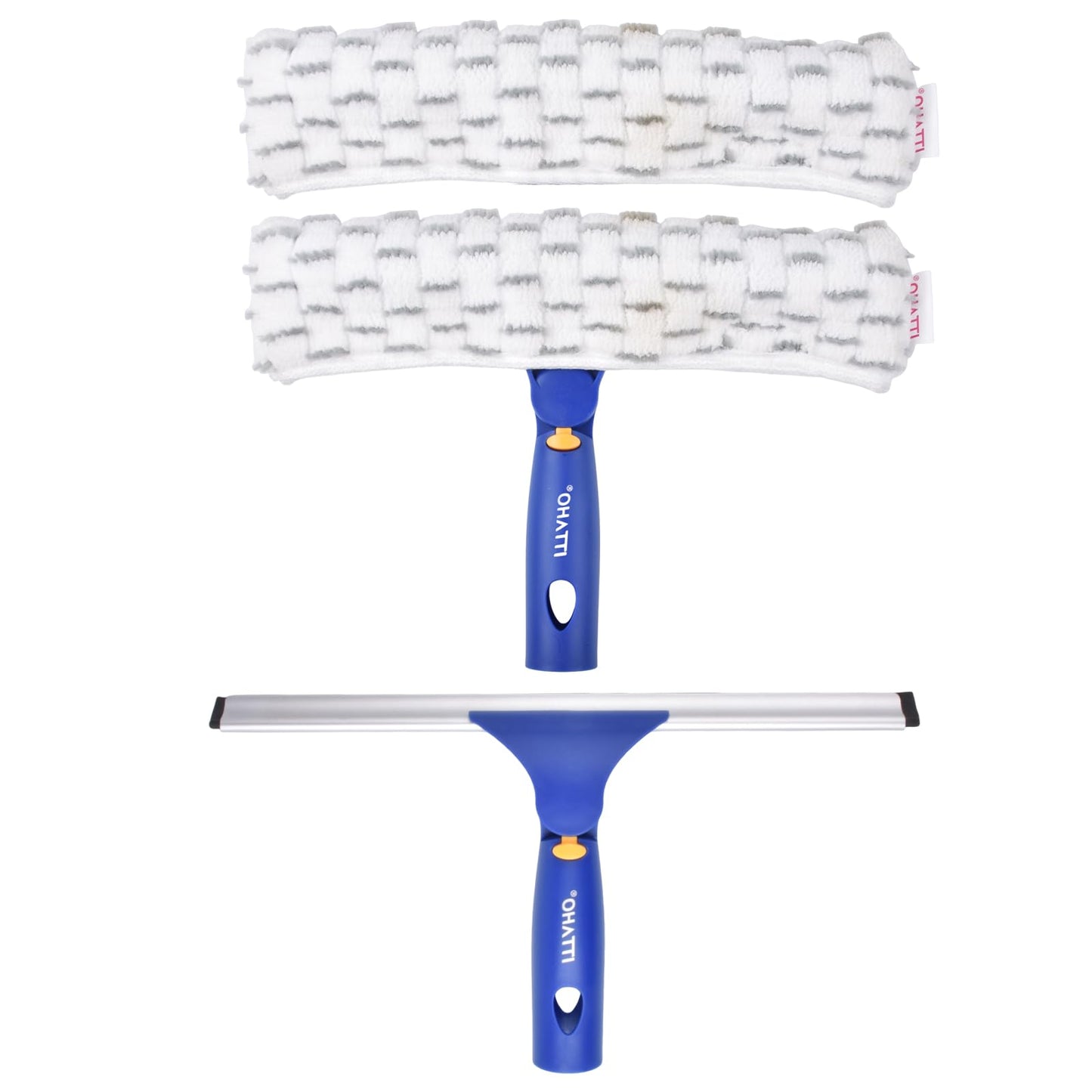 ITTAHO Squeegee and Microfiber Scrubber Combo for Window,Car Windshield,Shower Glass Door Cleaning-Swivel Style(Extension Pole Sold Separately)