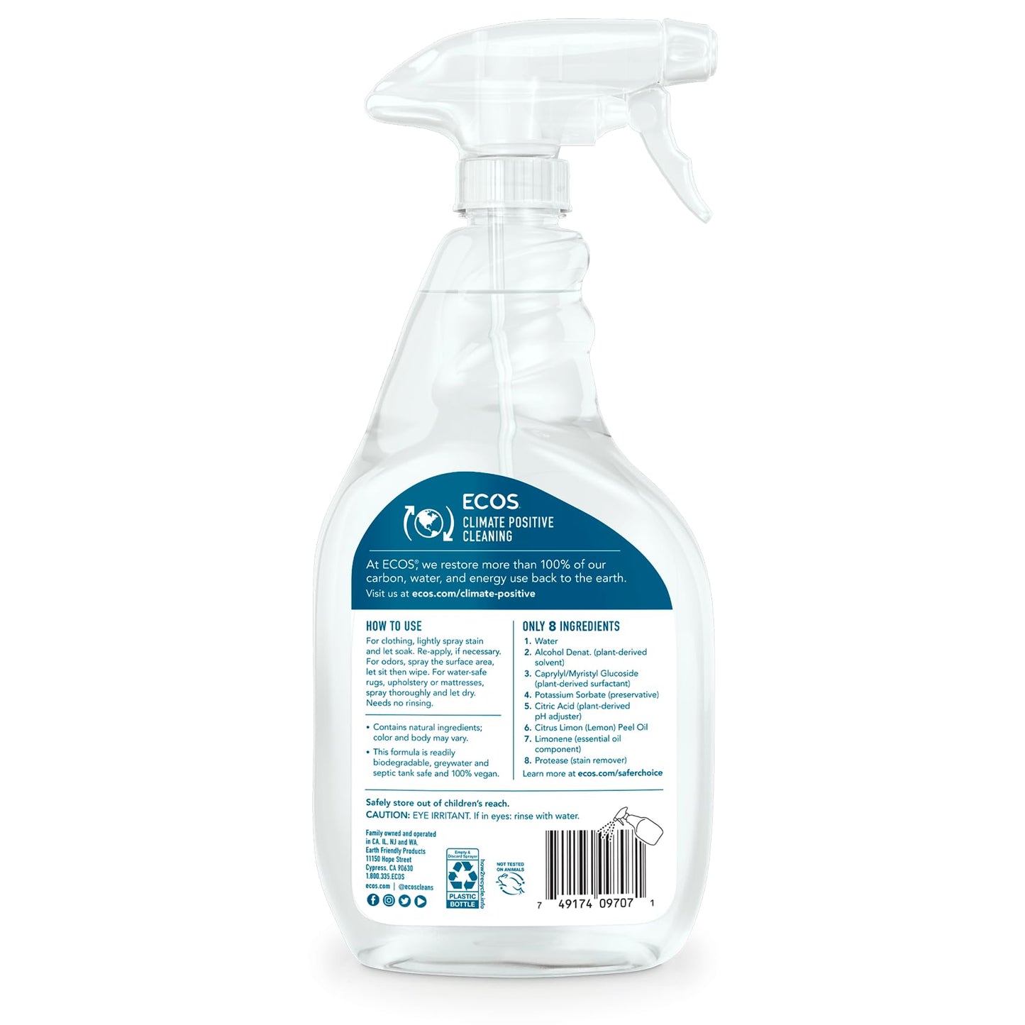 EARTH FRIENDLY STAIN & ODOR REMOVER,SPRY, 22 FZ