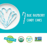 YumEarth Organic Candy Canes - Individually Wrapped Full Size Blue Raspberry Candy Canes - Dye Free, Allergy Friendly, Non GMO, Gluten Free, Vegan