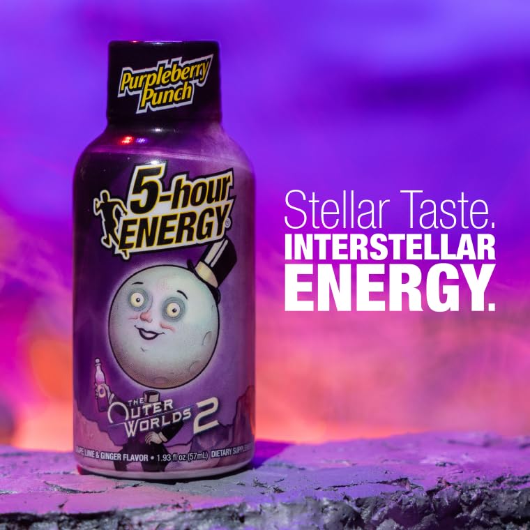 5-hour ENERGY PURPLE BERRY PUNCH Flavor, 6 Count, 1.93 Fl Oz Energy Shot, Extra Strength, Sugar Free