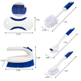 CELOX Kitchen Scrub Brush Set with Ergonomic Handle, Deep Cleaning Brushes, Include Dish Brush (Blue)
