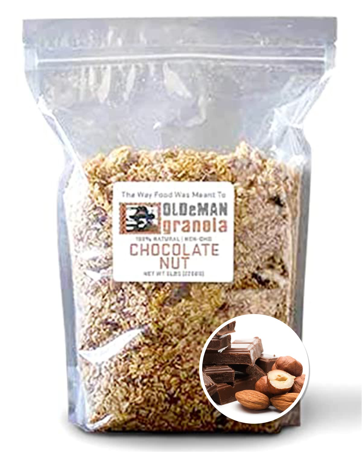 Olde Man Granola Gluten Free Granola - Non-GMO Healthy Granola Cereal - Soft Whole Grain Oats, Butter, Brown Sugar - Handmade in Colorado (Chocolate