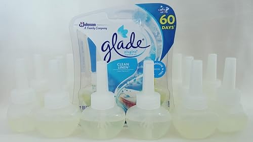 12 Glade Clean Linen Plugins Scented Oil Refills No Outer Package