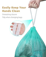 AYOTEE Compostable Trash Bags 4 Gallon Drawstring Trash Bags,100 Counts Ultra Strong Unscented Garbage Bag Small TrashBags Waste Basket Liners