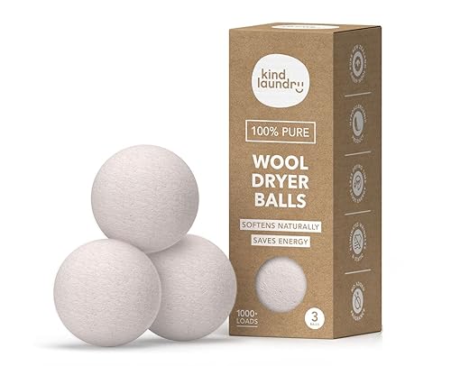 Kind Laundry - Wool Dryer Balls, Tavel Natural Dryer Balls, Pure New Zealand Wool Dryer Balls Laundry Essentials, Dryer Balls for Pet Hair Removal