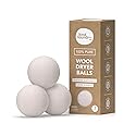 Kind Laundry - Wool Dryer Balls, Tavel Natural Dryer Balls, Pure New Zealand Wool Dryer Balls Laundry Essentials, Dryer Balls for Pet Hair Removal