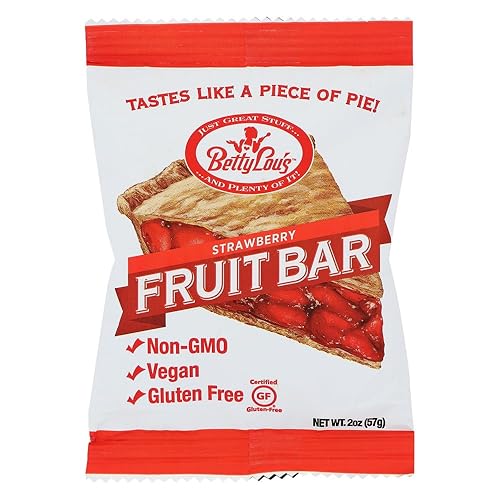 Betty Lou's Fruit Bar - Strawberry - Gluten Free - Case of 12 - 2 oz