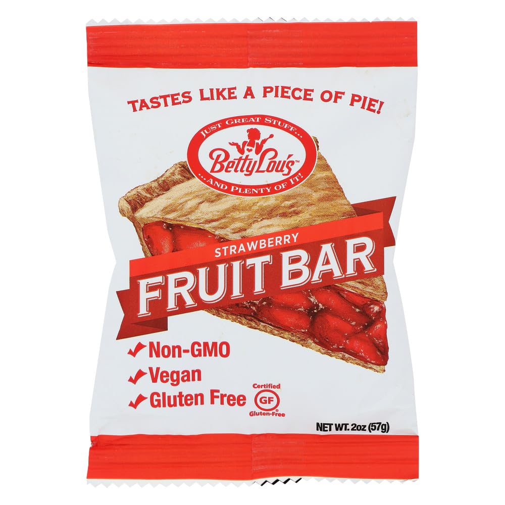 Betty Lou's Fruit Bar - Strawberry - Gluten Free - Case of 12 - 2 oz