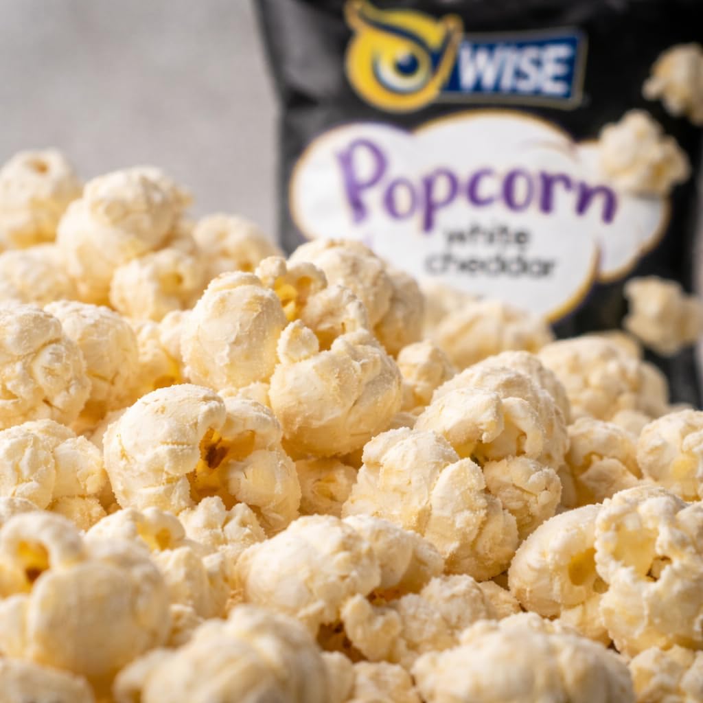 Wise Snacks White Cheddar Popcorn, 0.625 Ounce, Air Popped Individual Snack Size Bags Healthy Popcorn Snacks, School and Halloween Snacks for Kids