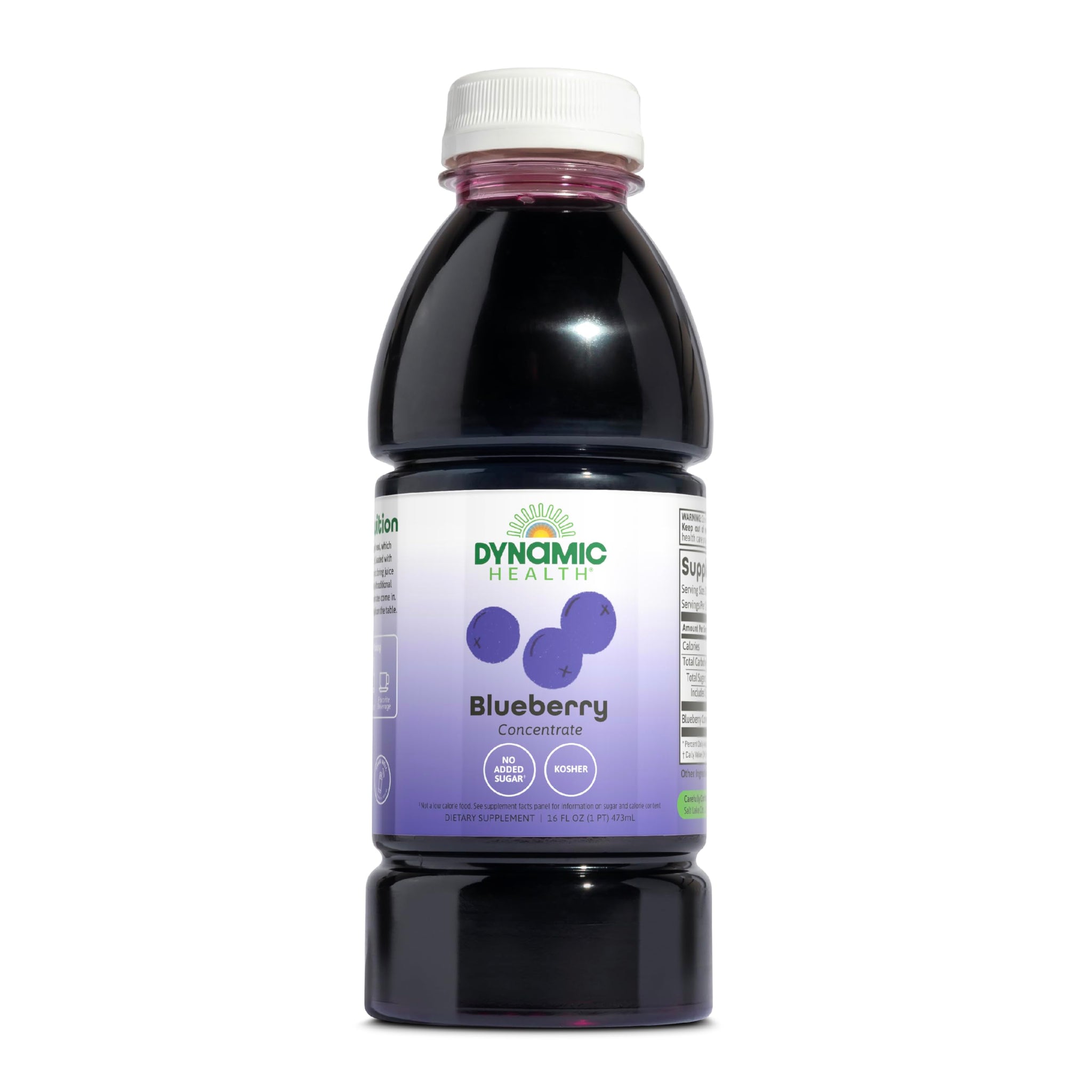 Dynamic Health Blueberry Concentrate, 100% Concentrate, Unsweetened, No Additives, Brain Function, Antioxidant Support, Vegan, Gluten Free, Non-GMO