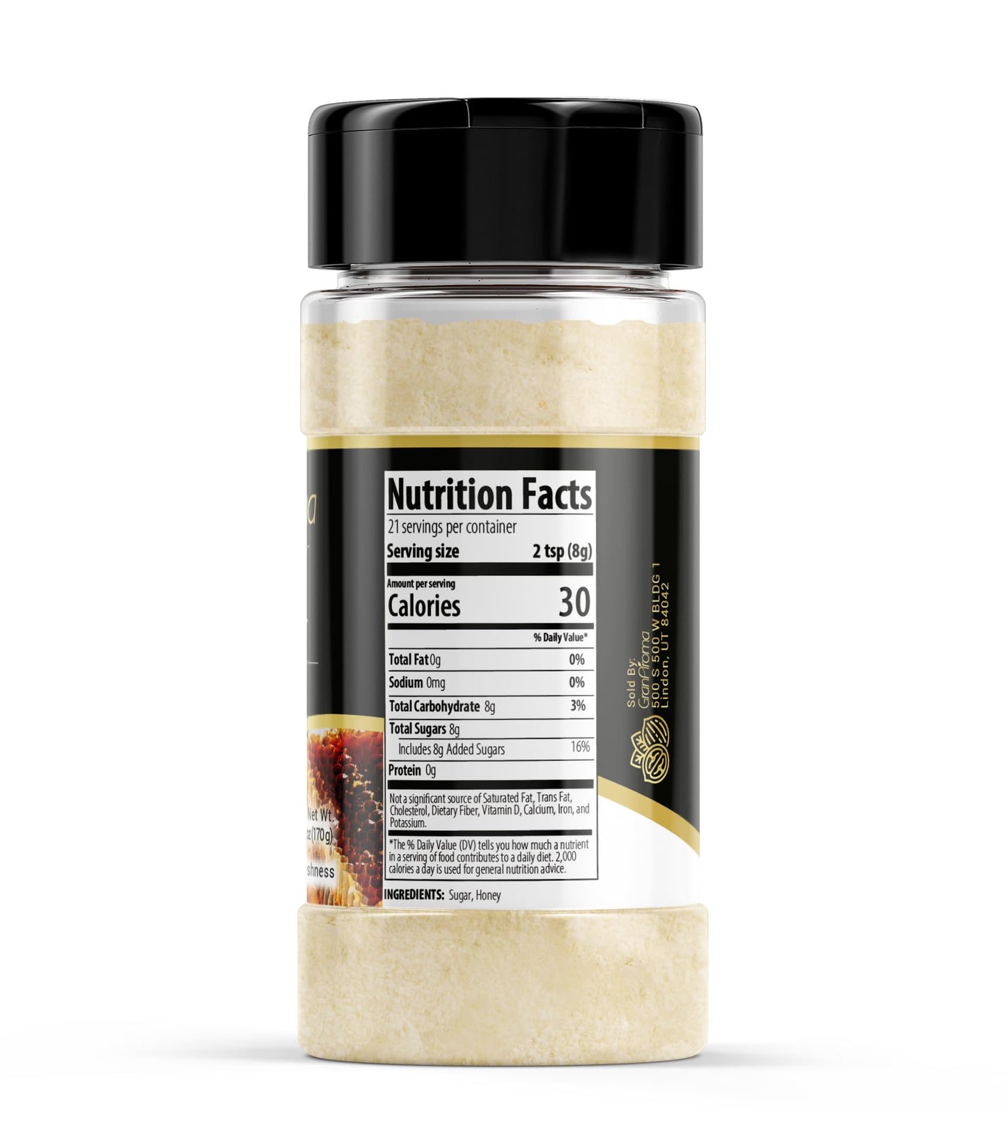 GranAroma Honey Powder, Sweet Flavor, Natural, Cooking & Baking (6 ounces)