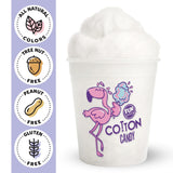 Fun Sweets Vanilla Cotton Candy 6-Pack - Dye Free White Cotton Candy in 1.5 oz Individual CottonCandy Tubs - White CottonCandy for Weddings