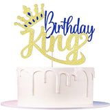 Auteby Glitter King Birthday Cake Topper,Boy Prince 1st 2nd 3rd 10th 13th 18th 21st 30th 40th 50th Birthday Cake Topper/Gender Reveal Party