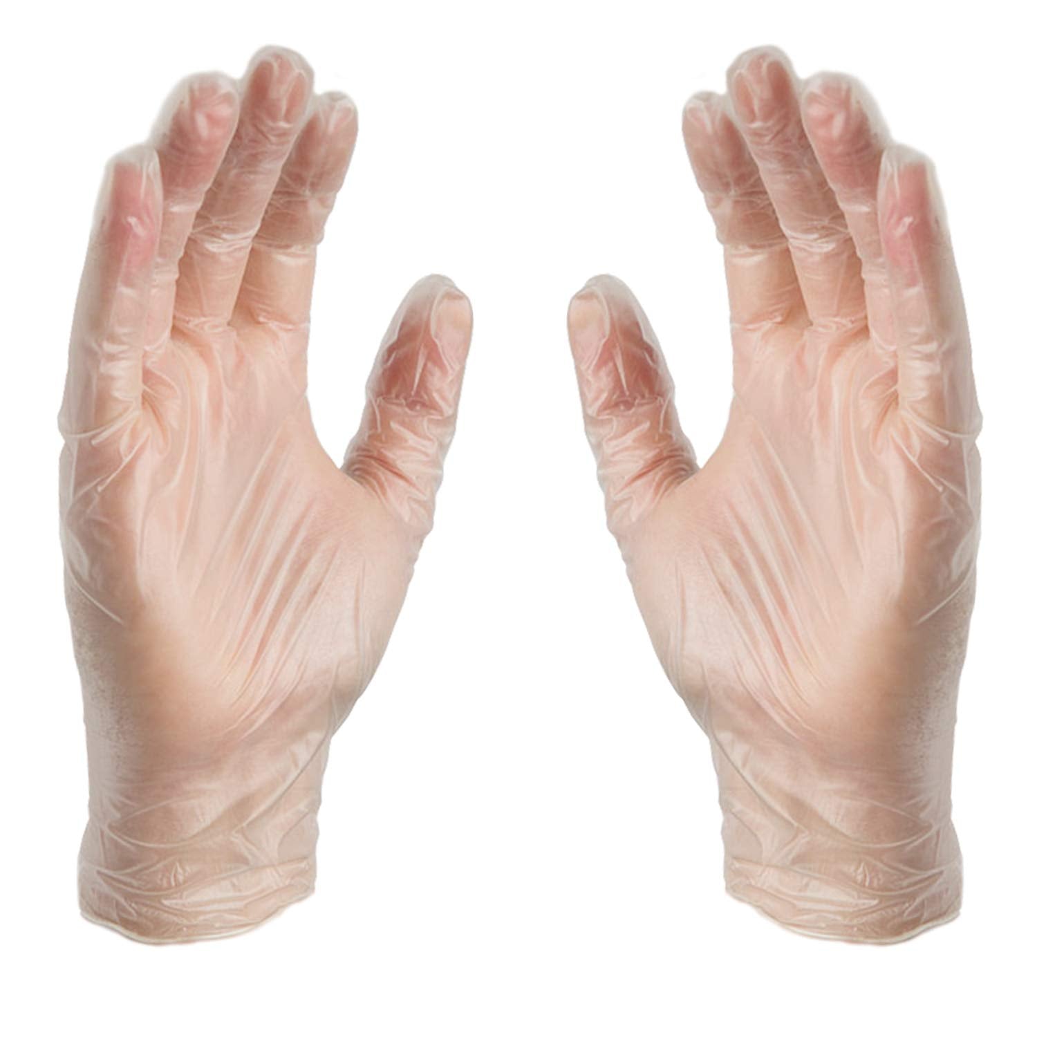 X3 Clear Vinyl Disposable Industrial Gloves, 3 Mil, Latex & Powder-Free, Food-Safe, Non-Sterile, Smooth, Small, Box of 100