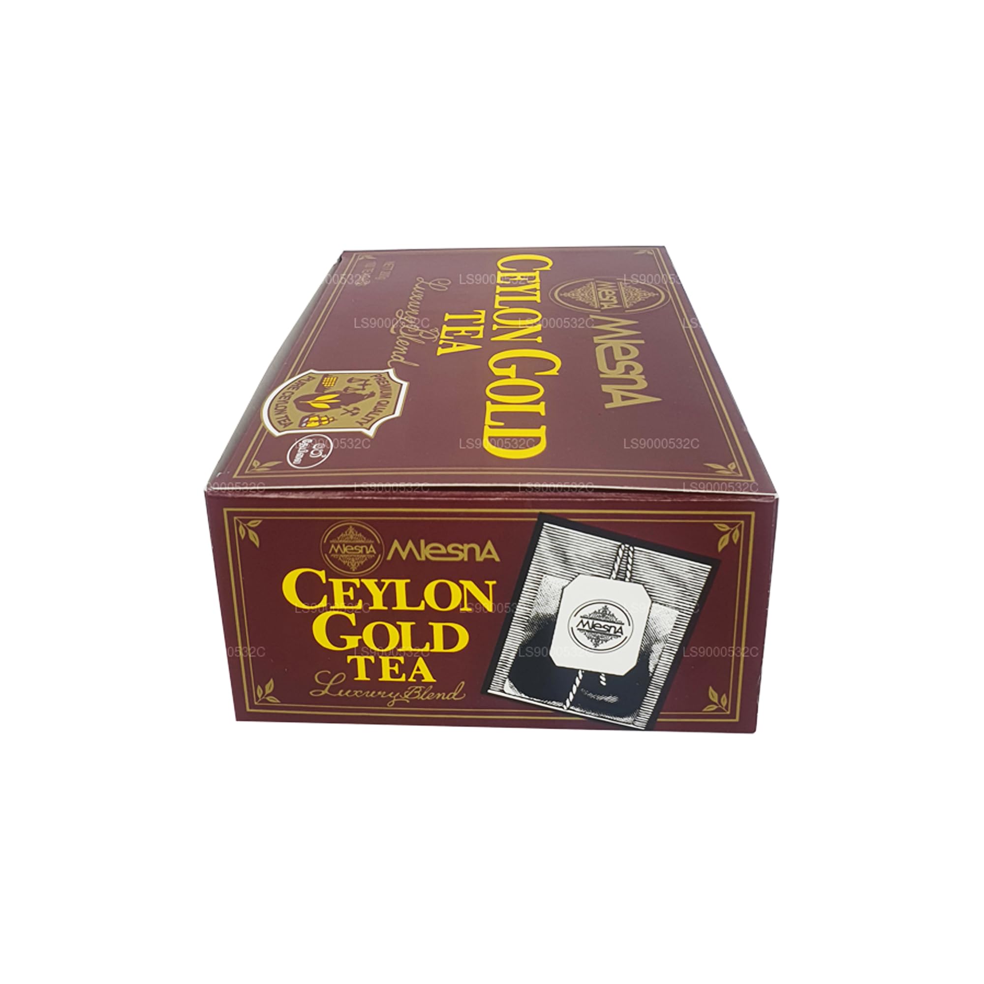 Mlesna Ceylon Gold Tea Luxury Blend 100 Tea Bags - Pure Ceylon Sri Lanka Finest Black Tea Box