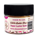 SUPER LUSTER GOLD METALLIC EDIBLE Luster Dust (4 grams each container) By Oh! Sweet Art Corp