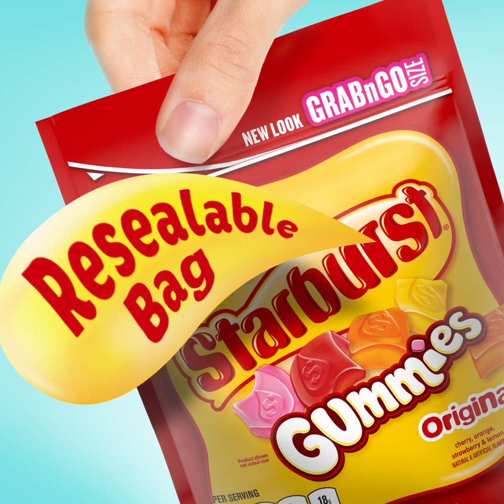 STARBURST Original Gummies Candy, 8-Ounce Grab N Go Size Resealable Bag
