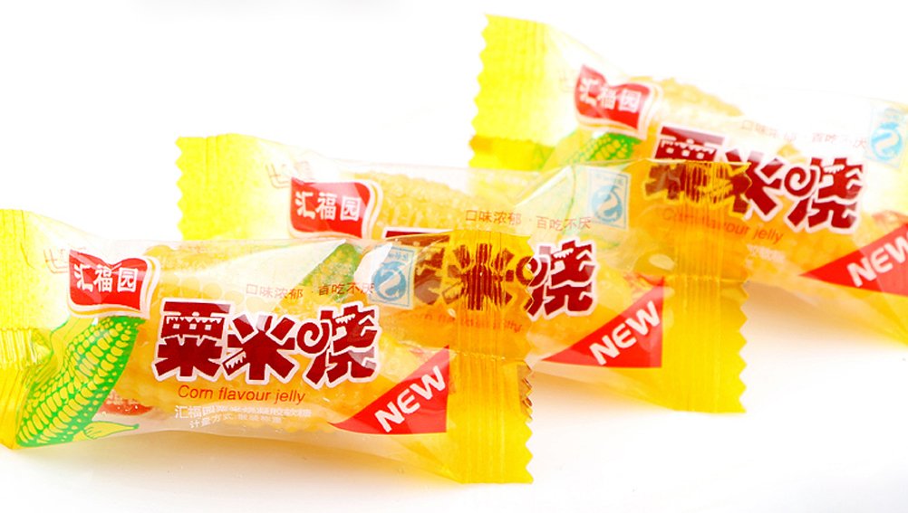 Helen Ou @ Chinese Snacks Candy: Sweet Corn Flavor Soft Candy or Jelly Drops 250g/8.8oz