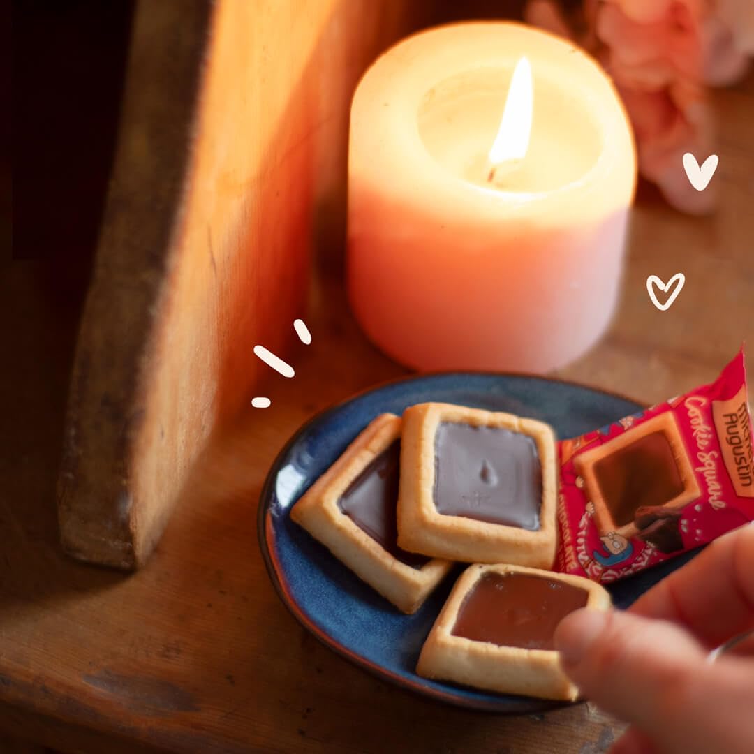 Michel et Augustin Chocolate Cookie Squares, Valentine’s Chocolate Gift Box, Dark Chocolate & Sea Salt French Shortbread Cookies, Valentine’s Candy