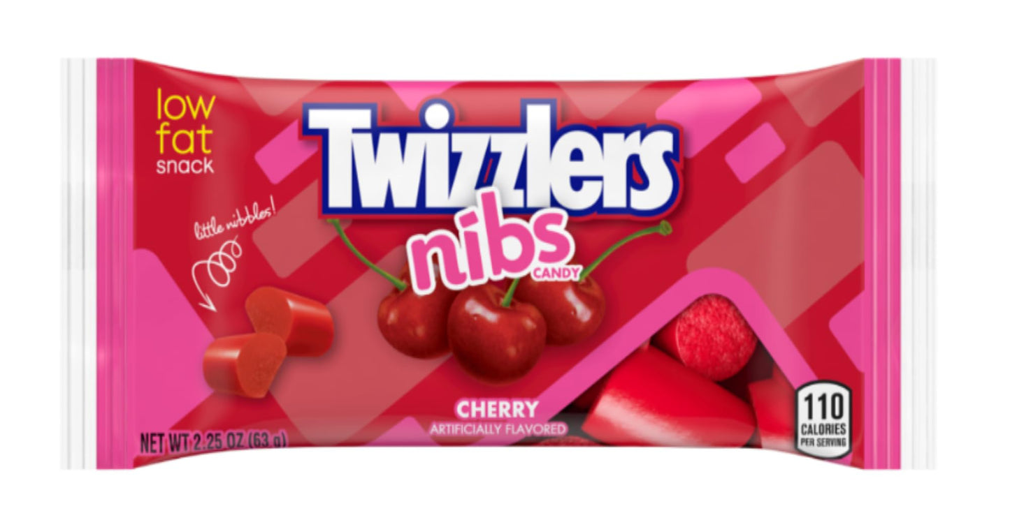 Twizzlers Cherry Nibs - Pack of 6 - Chewy Candy - Perfect for Sharing with Friends or Family or For Stocking the Pantry - Delicious Classic Flavor