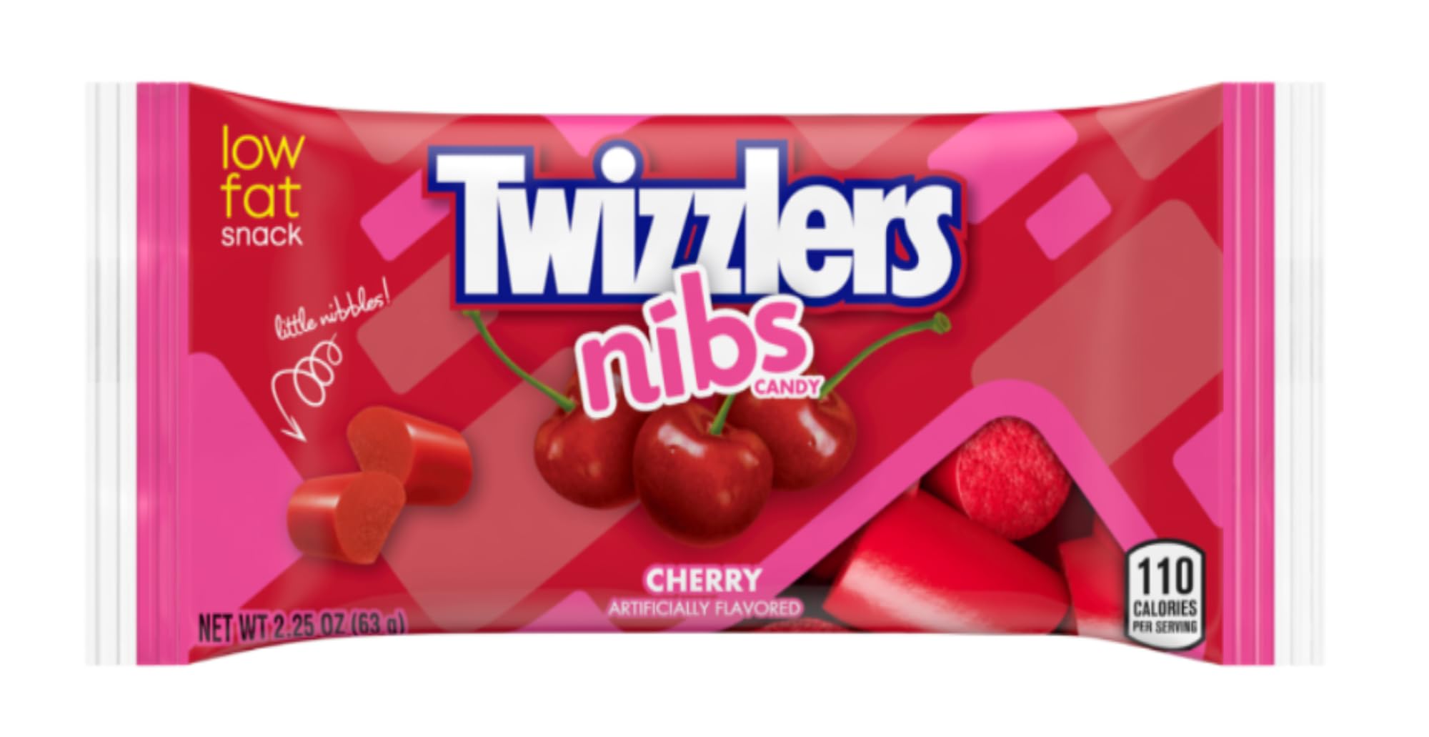 Twizzlers Cherry Nibs - Pack of 6 - Chewy Candy - Perfect for Sharing with Friends or Family or For Stocking the Pantry - Delicious Classic Flavor