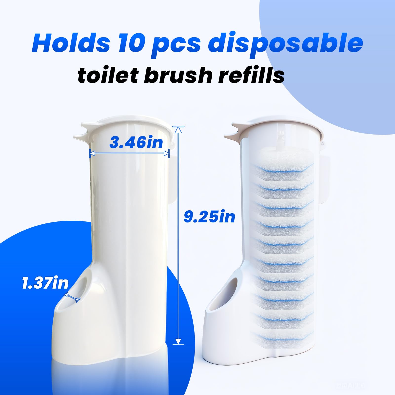 2 Packs Toilet Wand Caddy Holder (Holder Only, No Wand), Disposable Brush Kit, Stand Toilet Cleaning Starter Kit, Wall Mounted Storage Caddy.