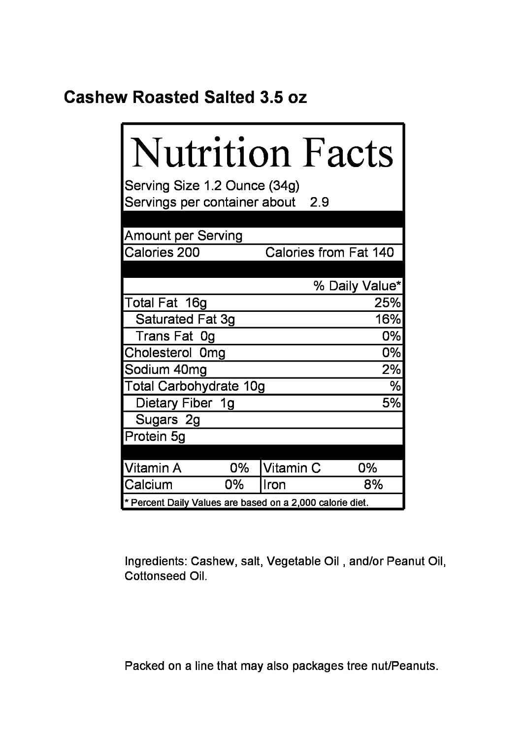 Roasted & Salted Cashews by It’s Delish - 5 LBS Bulk Bag - Roasted with Sea Salt - Kosher Long-lasting Jar - Energetic, Healthy Snack