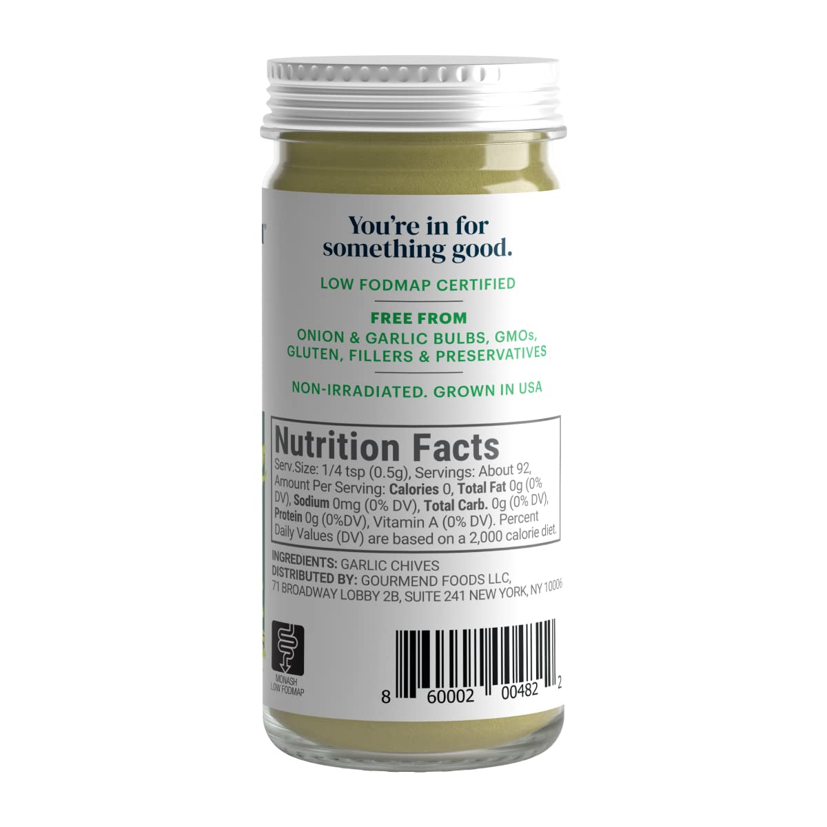 Gourmend Foods Organic Garlic Chive Powder - Certified Low FODMAP, Filler Free, Gluten Free, 100% Natural, No Corn Starch, Maltodextrin, "Flavors" or