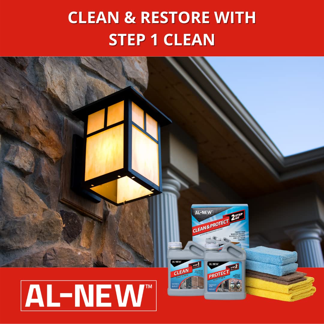 AL-NEW 2 Step Clean & Protect Kit | Clean, Restore, & Protect Your Outdoor Patio Furniture, Garage Doors, Exterior Lights, Window Frames, and More (32