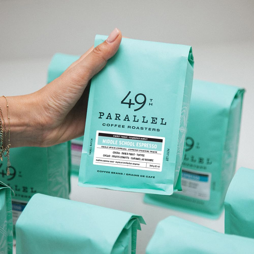 49th Parallel Coffee Roasters - Middle School Espresso Whole Beans - Gourmet Coffee - Medium Roast Coffee, 12oz