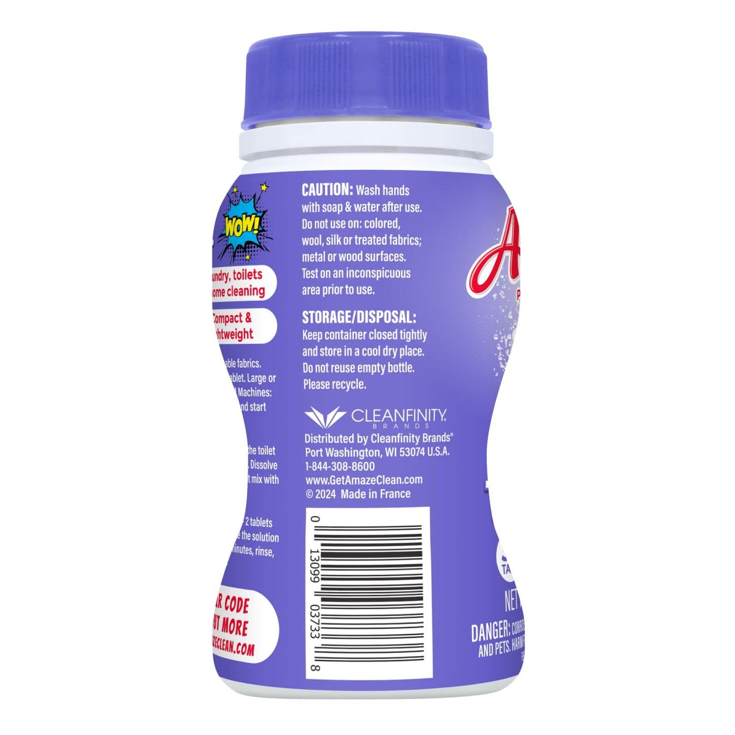 AMAZE Ultra Concentrated Bleach Tablets [32 tablets] - Lavender Scent - for Laundry, Toilet, and Multipurpose Home Cleaning. No Splash Liquid Bleach