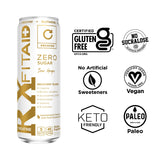 FITAID RX Zero, Creatine Monohydrate, 5 Calories, Keto-Friendly Post-Workout Recovery Drink, BCAAs, L-Glutamine, Turmeric, Electrolytes, B-Complex, 12