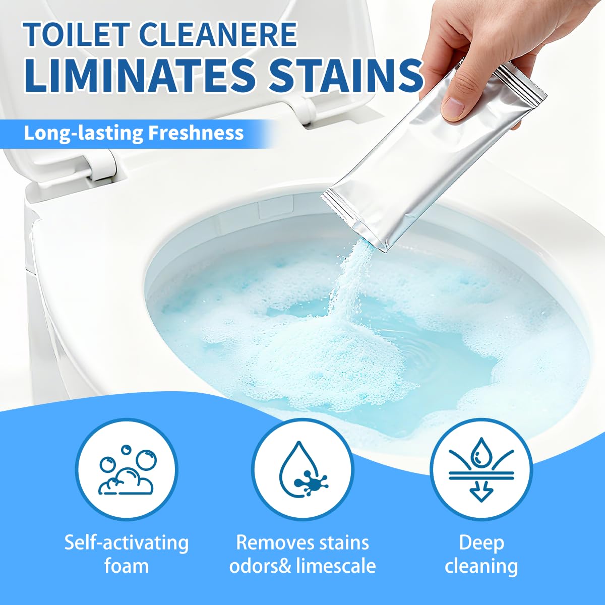 Maebho Toilet Cleaner - Toilet Bowl Cleaner Powder, Self Activating Powder for Toilets Bowls Cleaning, Powerful Foaming,Deep Cleaning,Eliminates Odors