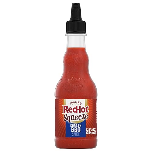 Frank’s RedHot Hot Sauce, Korean BBQ, Squeeze Bottle, Bold Blend of Soy Sauce, Garlic, and Sweet Pear Juice with a Touch of Frank’s RedHot Heat