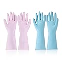 VEVOR Reusable Dishwashing Gloves, 2 Pairs Colorful Reusable Household Kitchen Cleaning Gloves for Washing Dishes and Cleaning Tasks, Flexible