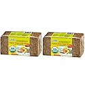 Mestemacher Organic Three Grain Whole Grain Bread, High Fiber German Bread, Shelf Stable, Vegan & Non-GMO, 17.6 Oz (Pack of 2)
