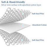 PXIRQ 10-Pack Non Scratch Wire Dishcloths - 7.87"x7.87" Multipurpose Steel Dishwashing Rags for Wet and Dry, Metal Scrubbing Sponge Pads Towels