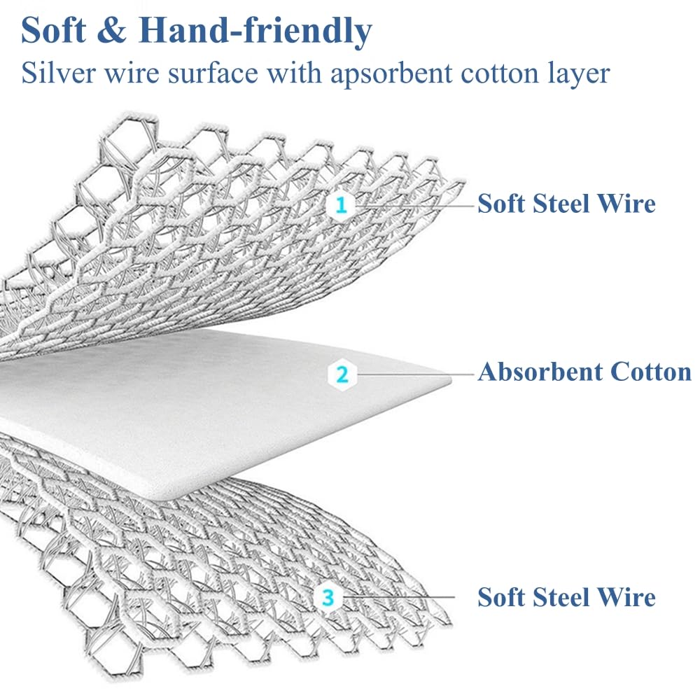 PXIRQ 10-Pack Non Scratch Wire Dishcloths - 7.87"x7.87" Multipurpose Steel Dishwashing Rags for Wet and Dry, Metal Scrubbing Sponge Pads Towels