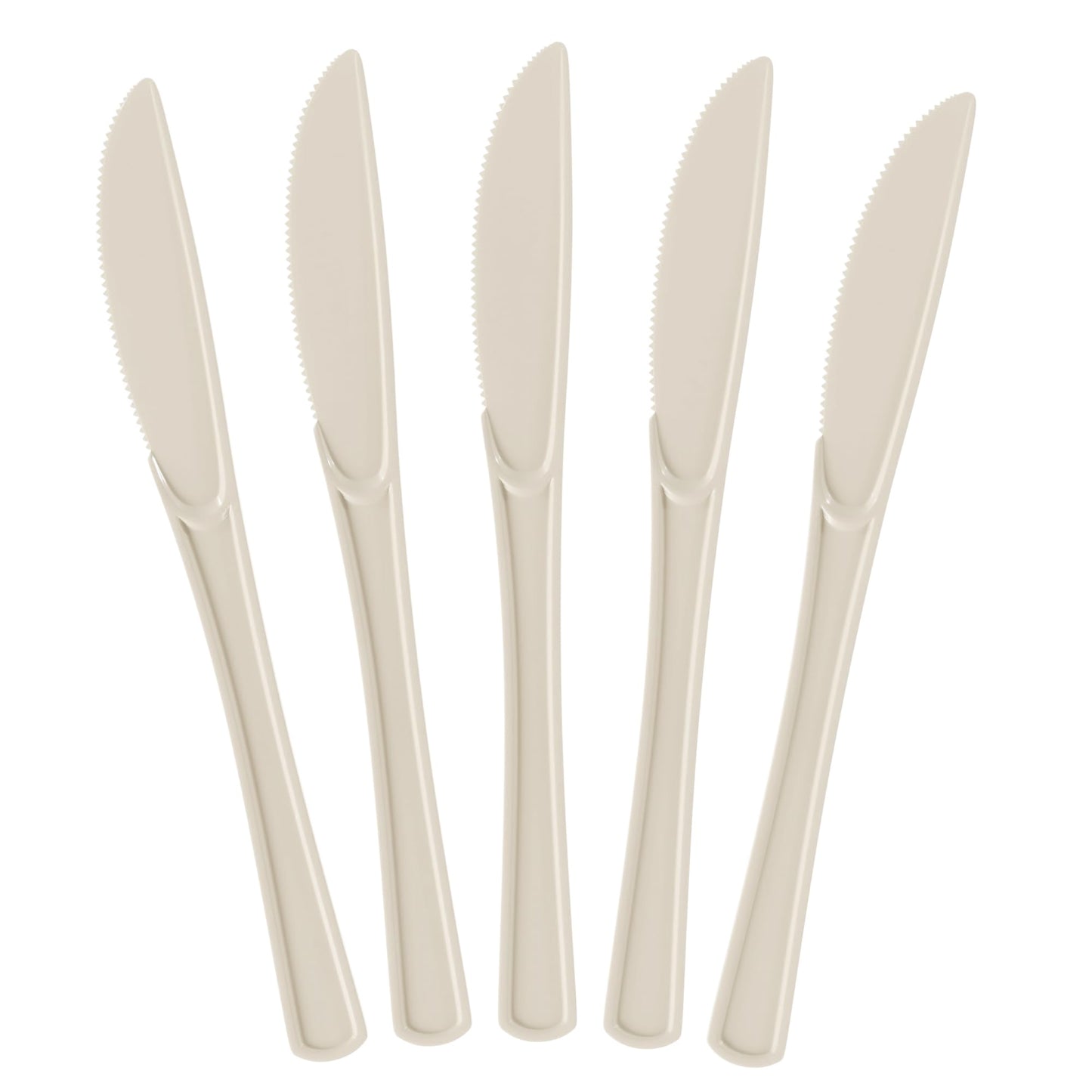 Party Solids Ivory Plastic Knives 100 Pieces Ivory Knives Disposable Utensils Heavy Duty Plastic Cutlery Set Disposable Cutlery Sets Flatware Sets