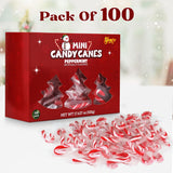 Christmas Mini Candy Canes Classic Red & White Peppermint Flavor for Holiday Family Indulgement - Small Candy Canes Individually Wrapped for Kids