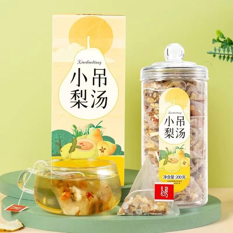 JINQI Chinese Fruit Tea Caffeine Free Fruit Tea bags Mixed fruit tea (snow pear tremella tea) ???? (200g, 10gX20Bags)7.05OZ