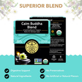 Buddha Teas - Calm Buddha Blend - Organic Herbal Tea - For Health & Wellbeing - Blend of Organic Herbs - Clean Ingredients - Caffeine Free - OU Kosher