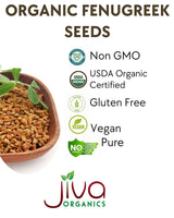 Jiva Organic Fenugreek Seeds 7 Ounce - Non-GMO, Gluten Free, All Natural Fenugreek Spice - Organic Fenugreek Seeds for Hair Growth, Cooking